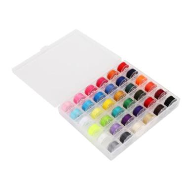 Imagem de Chiffonade Carretéis transparentes de plástico com 36 linhas de costura com bobinas para bordado doméstico e acessórios de máquina de costura