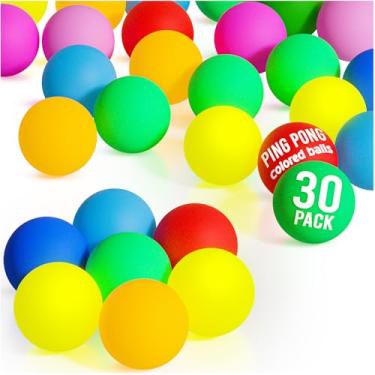 Imagem de D-Xam 30 bolas coloridas de pingue-pongue de 40 mm, bolas de pingue-pongue de plástico para jogos, artes, festas, brinquedos para animais de estimação, atividades escolares, professores devem ter