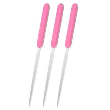 Imagem de Generic Abridor de cartas, 3 peças de aço inoxidável, cabo leve, abridor de envelopes, abridor de correio, cortador de letras para escritório, casa, caixa aberta, rosa