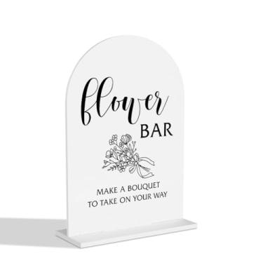 Imagem de Placa de bar de flores, placa de bar, faça um buquê para levar no seu caminho, placas de tabke para casamento, noivado, chá de panela, cerimônia, recepção, evento, festa, decoração acrílica
