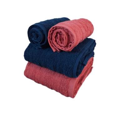 Imagem de Jogo 4 Toalhas de Banho e Rosto Super Grossa Loft Macia 100% Algodão A