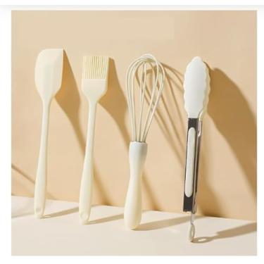 Imagem de Conjunto de utensílios de cozinha de silicone de 4 peças, resistente a altas temperaturas, silicone de grau alimentício para assar, grelhar e fritar