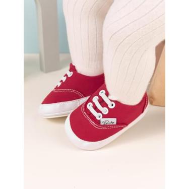 Imagem de Tênis infantil para meninos e meninas com sola antiderrapante macia para uso ao ar livre, A01/vermelho, 12-18 Months Toddler