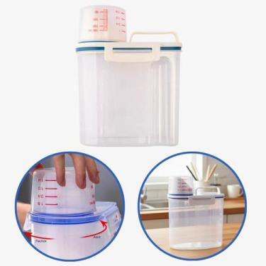 Imagem de Pote C/ Medidor 1.5 L Cereal Ração Grãos Hermético Dispenser - CLINK