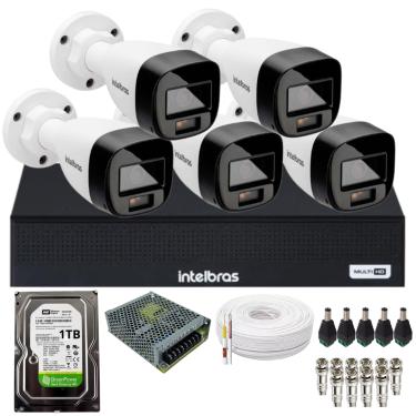 Imagem de Kit 5 Câmeras Imagem Coloridas 1120b Full Color Intelbras Dvr Intelbras 08 Canais 1108-c Acompanha Hd No Dvr