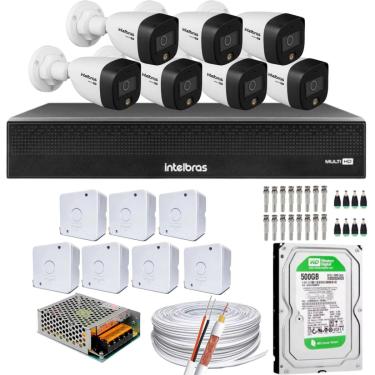 Imagem de Kit 7 Câmeras Intelbras Cftv 1080p Full Color Colorida Noite 500GB