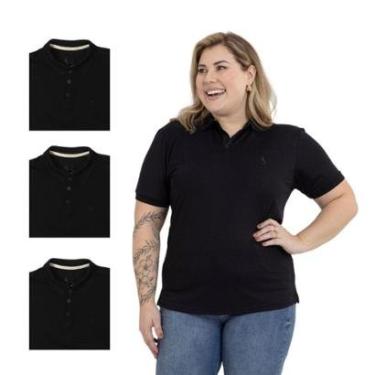 Imagem de Kit 4 Camisa Polo Feminina Plus Size Casual Elegante-Feminino