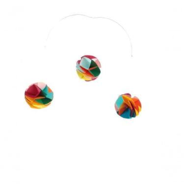 Imagem de Móbile Berço Bebê Infantil Quarto 3 Bolas Coloridas Origami - SHOPPING