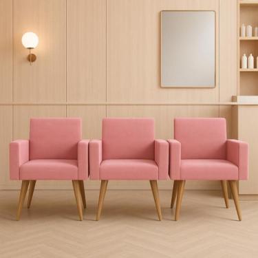 Imagem de Kit 3 Poltronas Nina Para Sala Clínica Studeo Consultório - Móveis Maf