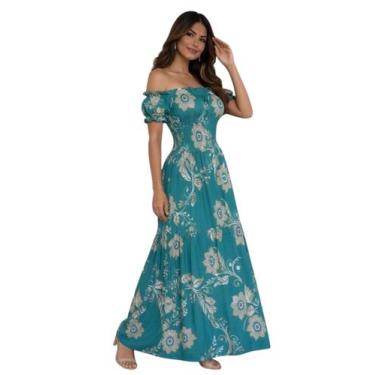 Imagem de VESTIDO FEMININO LONGO CIGANINHA ESTAMPA FLORAL COM ELASTEX DE VISCOLI