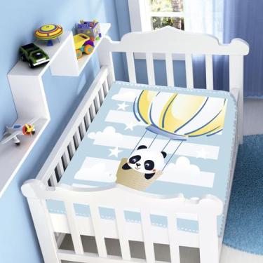 Imagem de Cobertor Menino Infantil Bebê Raschel Antialérgico Jolitex -, Panda no