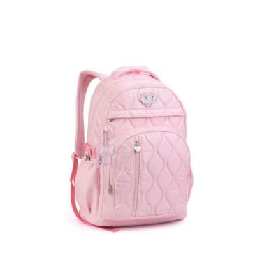 Imagem de Mochila Feminina Juvenil Costas Para Notebook Matelassê - Seanite, Ros