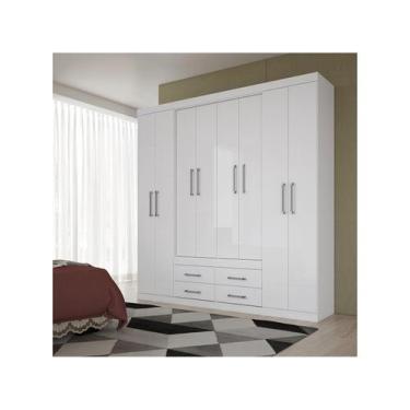Imagem de Guarda Roupa Casal 8 Portas e 4 Gavetas Nápoles Branco - Santos Andirá