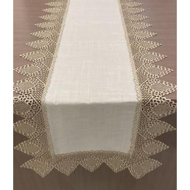 Imagem de Caminho de Mesa Bordado 45 x 90 Multi Trade, Bege 726