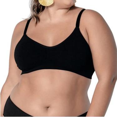 Imagem de Sutiã Confort Ultraleve Sem Costura Plus Size Demillus 061146, Preto, 