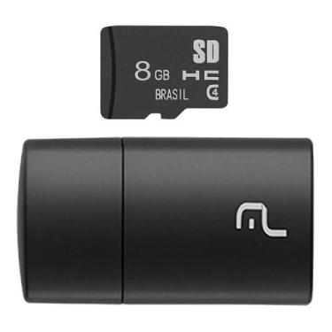 Imagem de Pen Drive Multilaser Mc161 2 Em 1 Cartão Sd Leitor Usb 8gb