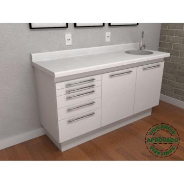 Imagem de Balcão Para Dentista Triplo Com Pia - Deki Premium