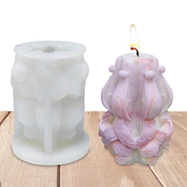 Imagem de vela perfumada - vela cilíndrica Dunhuang, moldes silicone cilíndricos para fazer velas aromaterapia artesanato faça você mesmo para decoração casa Znet-au