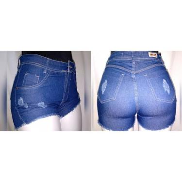 Imagem de Shorts Jeans Feminino Cintura Alta Com Lycra - Unik Oficial