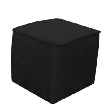 Imagem de Puff Decorativo Quadrado Suede Preto -Bela Casa Shop