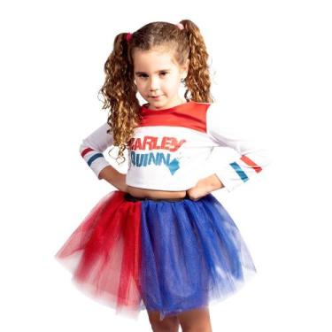 Sulamericana Fantasias Arlequina DC Super Hero Girls Infantil, P 3/4 Anos,  Multicor