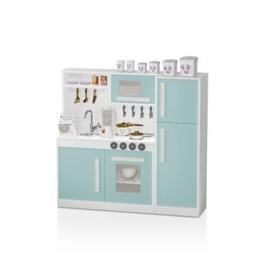 Imagem de Mini Cozinha Infantil Fogão E Geladeira Verde Completa Mdf - Potente M