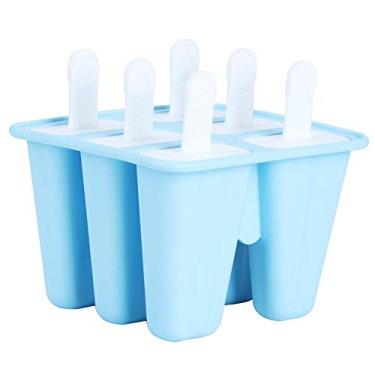 Imagem de Fabricante de barra de sorvete com palito de picolé faça você mesmo molde de sorvete reutilizável ferramenta reutilizável para fazer sorvete (6 palitos)