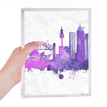 Imagem de Caderno de aquarela da Ópera de Sydney da Austrália, diário de folhas soltas recarregável