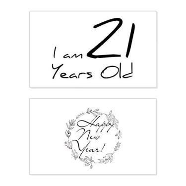 Imagem de Cartão de felicitações I am 21 years old Age Young New Year Festival Bless Message Present