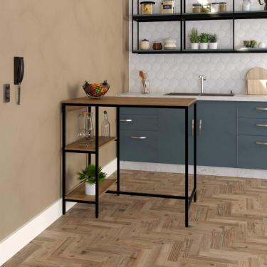 Imagem de Mesa Bistrô 100x60cm Active Yescasa Lamina Mel/Preto