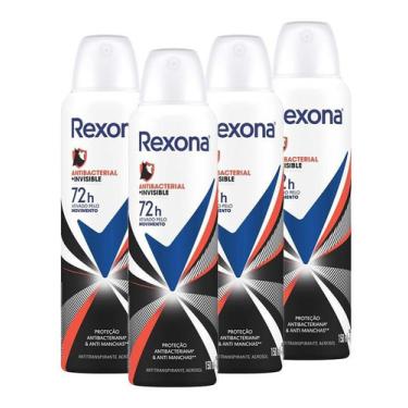 Imagem de Kit 4 Desodorantes Rexona Antibacterial E Invisible 150ml Antibacterial e Invisible