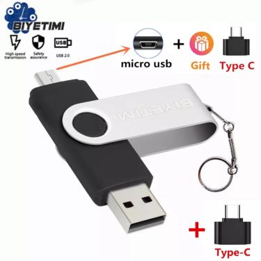 Imagem de Biyetimi-USB Stick  otg 2.0  Pendrive multifuncional  Pen Drive para telefone e PC  128GB  256GB