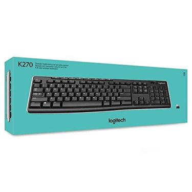 Imagem de Teclado sem fio Logitech K270 com 8 Teclas Multimídia, Conexão USB, Pilhas Inclusas e Layout ABNT2 - Compatível com PC e Notebook.