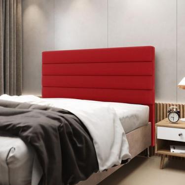 Imagem de Cabeceira Atlas 160 Couro  Aradecor, Vermelho, 160X10X127