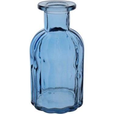 Imagem de VASO DECORATIVO ENFEITE CASA GARRAFA HOME&CO VIDRO 14x7x7cm AZUL
