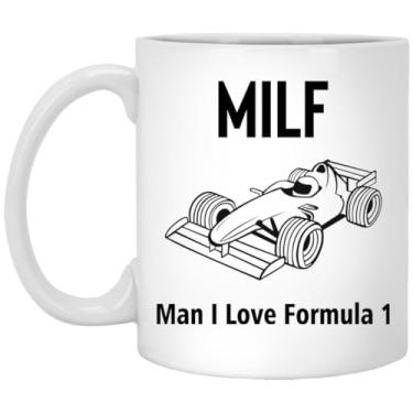 Imagem de RandyShops Milf (Man I Love Formula 1) - Caneca de cerâmica branca de 325 ml - Presente bem-humorado - Presente de fórmula 1 325 ml, MUG-FFWFYYKP5T-325 ml