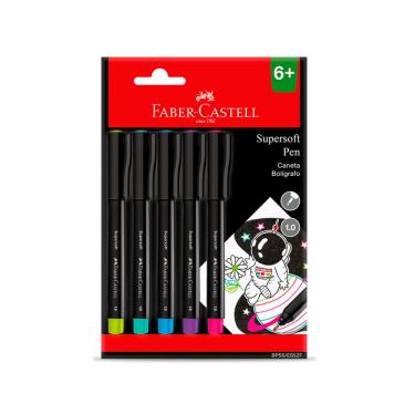 Imagem de Caneta 1.0mm Faber-Castell - Supersoft com 5 Cores