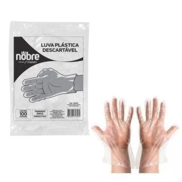 Imagem de Luva Plástica Descartável NOBRE Caixa c/100un