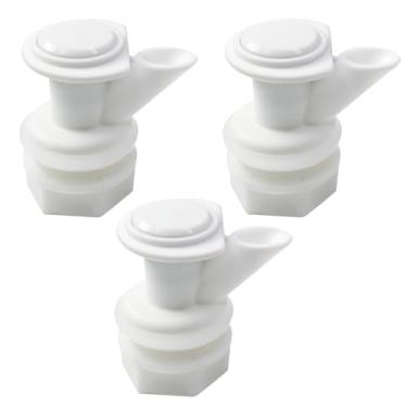 Imagem de Bonsicoky Pacote com 3 torneiras de água com botão de pressão – torneira de água de substituição – torneira de garrafa de água de plástico compatível com refrigeradores de água Igloo de 2 a 10 galões