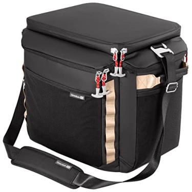 Imagem de CleverMade Sequoia 50 latas refrigeradora; resistente, isolada e à prova de vazamentos, perfeita para acampar, praia e viagens; feita de materiais reciclados, obsidiana preta