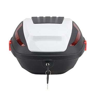 Imagem de Mala de viagem para motocicleta 32L novo carro elétrico motocicleta porta-malas ABS grande capacidade caixa de armazenamento de porta-malas remoção de uso geral caixa de bagagem para motocicleta (B)