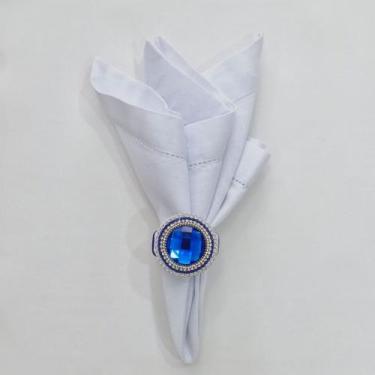 Imagem de Porta Guardanapo Medalhão Brilho - Decor Madame Blue, Azul Royal