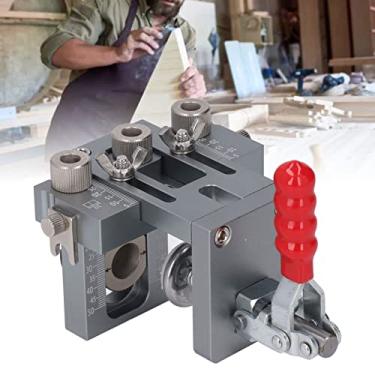 Imagem de Gabarito de Cavilha, Localizador de Perfuração para Carpintaria 3 Em 1 Fixação Rápida Limitando Conjunto de Ferramentas de Perfurador Ajustável Gabarito de Furo de Bolso Gabarito