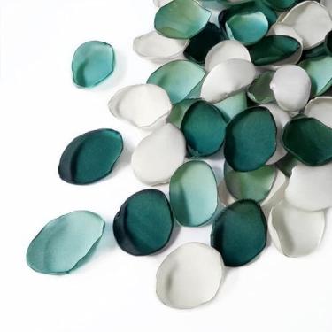 Imagem de Capesaro Pétalas de flores brancas verde-sálvia, pétalas de rosa de seda para dispersão de corredor de casamento, mesa de jantar, decoração de festa, decoração noturna romântica, 200 peças