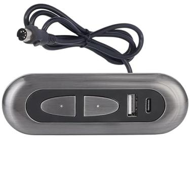 Imagem de SZAWINLI AWINLI Interruptor reclinável elétrico, 2 botões, 5 pinos ou poltrona reclinável elétrica, controle manual, compatível com portas USB A e C, cadeira preguiçosa Okin Limoss Lane