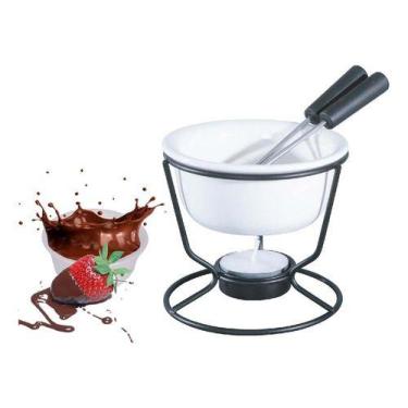 Imagem de Conjunto Mini Fondue Porcelana Halle 140ml + Vela E Garfos - Hauskraft