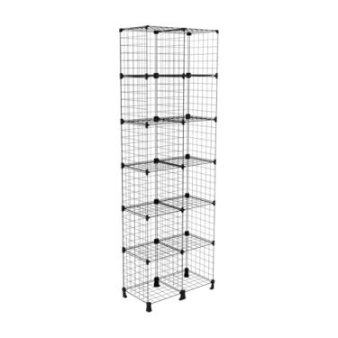 Imagem de Estante Organizadora de Livros e Discos de Vinil LPs com Nichos 40x40cm Prateleira Multiuso Livreiro de Aço Ideal para Roupas (Preto, 12 Nichos (245x80x40cm))