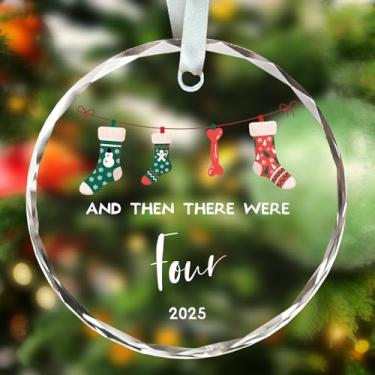 Imagem de Baby First Christmas Ornament 2025, Family of 4, My First Christmas Ornament, and Then There were Four 2025, 7,6 cm Glass Keepsake Baby Announcement Ornamentos 2025 2025