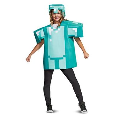 Imagem de Disguise Fantasia masculina clássica para adultos Minecraft Armor, Azul, Tamanho Único