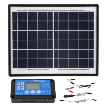 Imagem de Carregador de painel solar com controlador 50W Kit de painel solar portátil de alta eficiência para o carro de viagem ao ar livre, phone carregando material abd 35 x 28cm